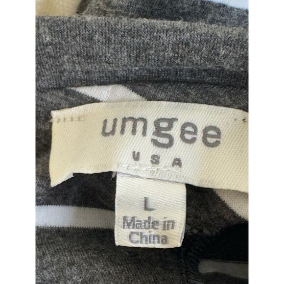 Umgee Women's Long‎ Sleeve Shirt Lace Tie in Back Gray Ivory - Picture 8 of 8